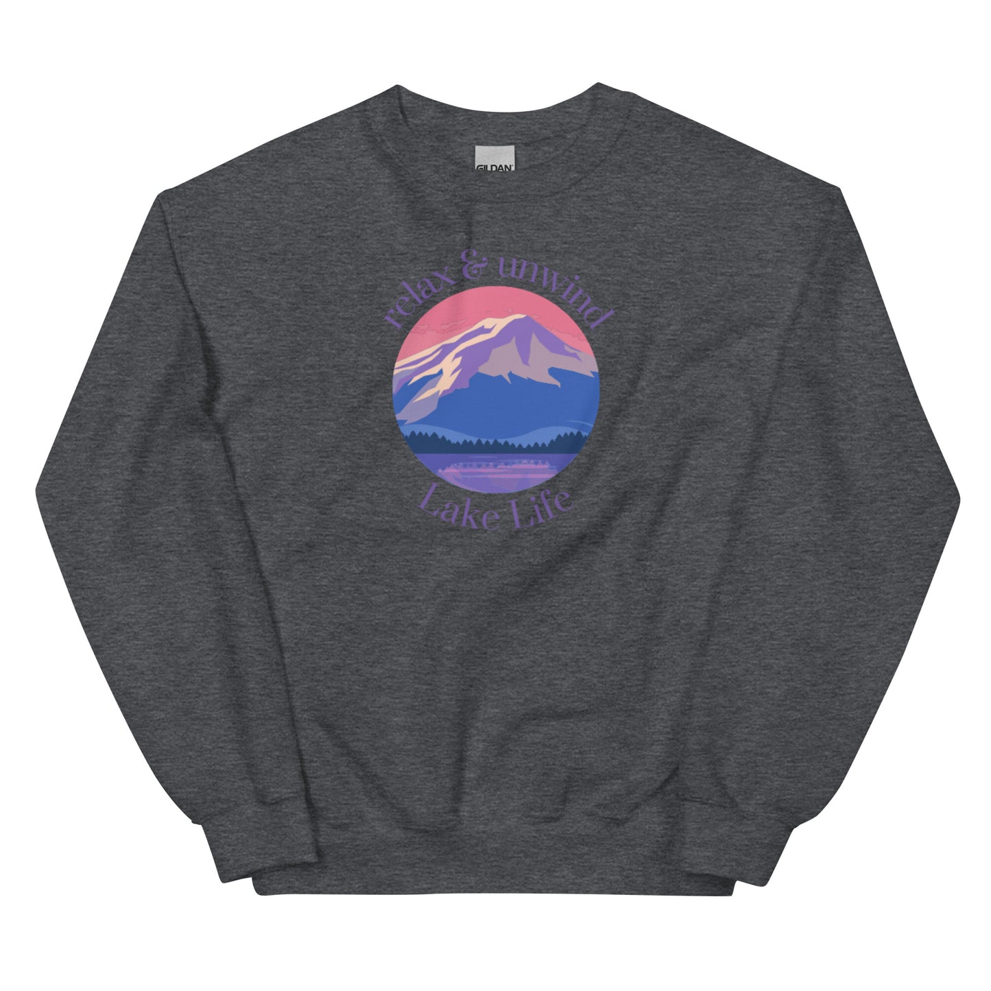 Unisex Sweatshirt - Lake Life Relax & Unwind purple