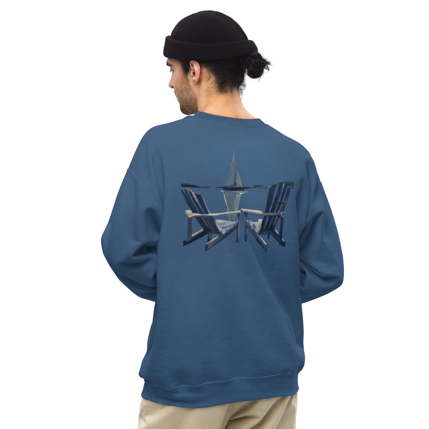 Unisex Sweatshirt - Keuka Lake Embroidered Adirondack back