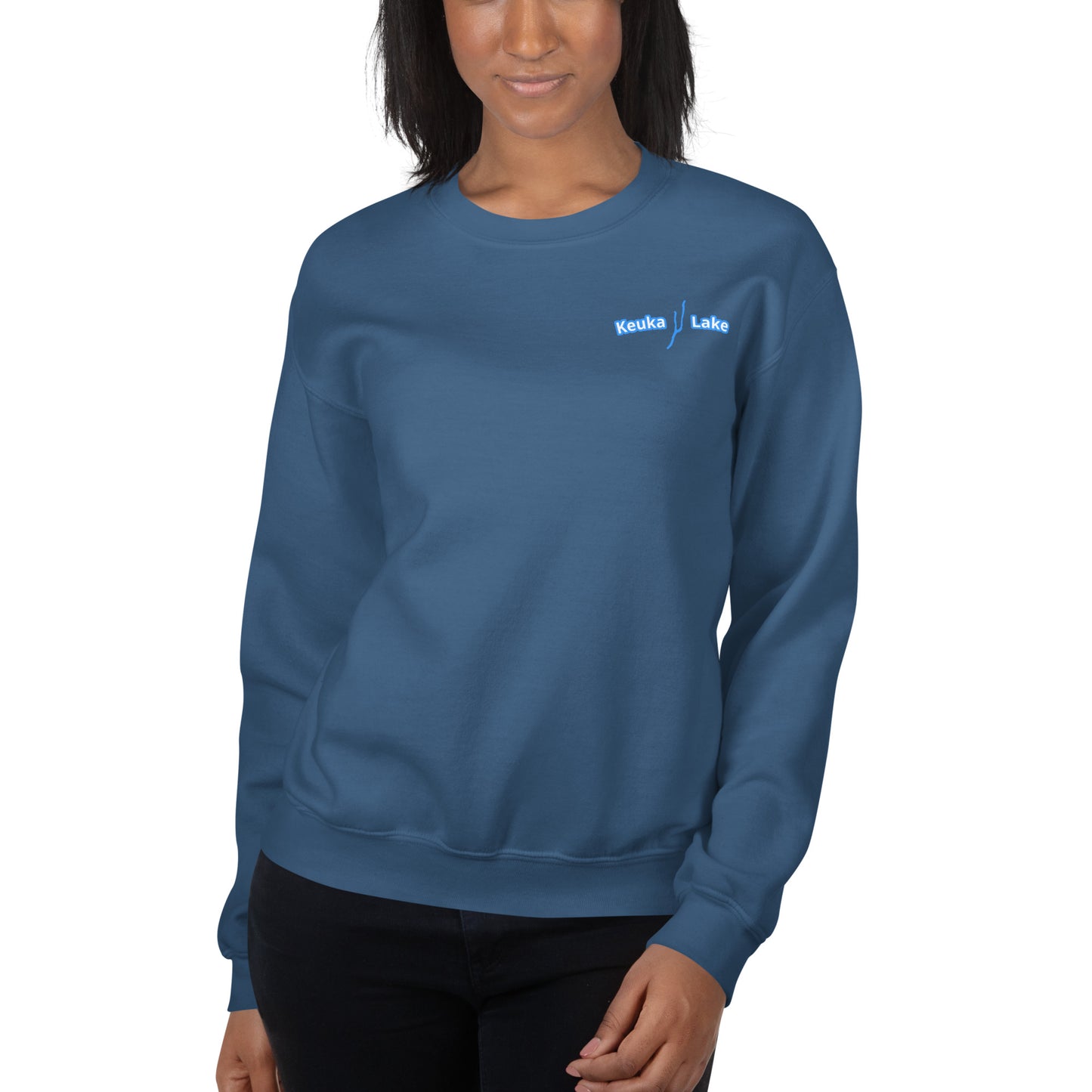 Unisex Sweatshirt - Keuka Lake Embroidered Adirondack back