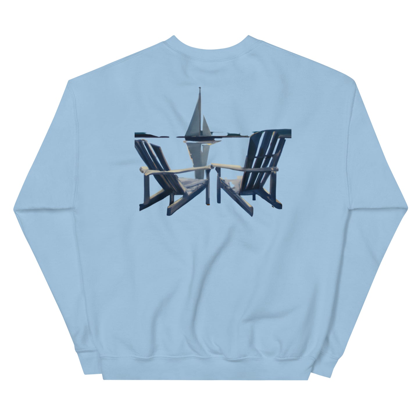 Unisex Sweatshirt - Keuka Lake Embroidered Adirondack back