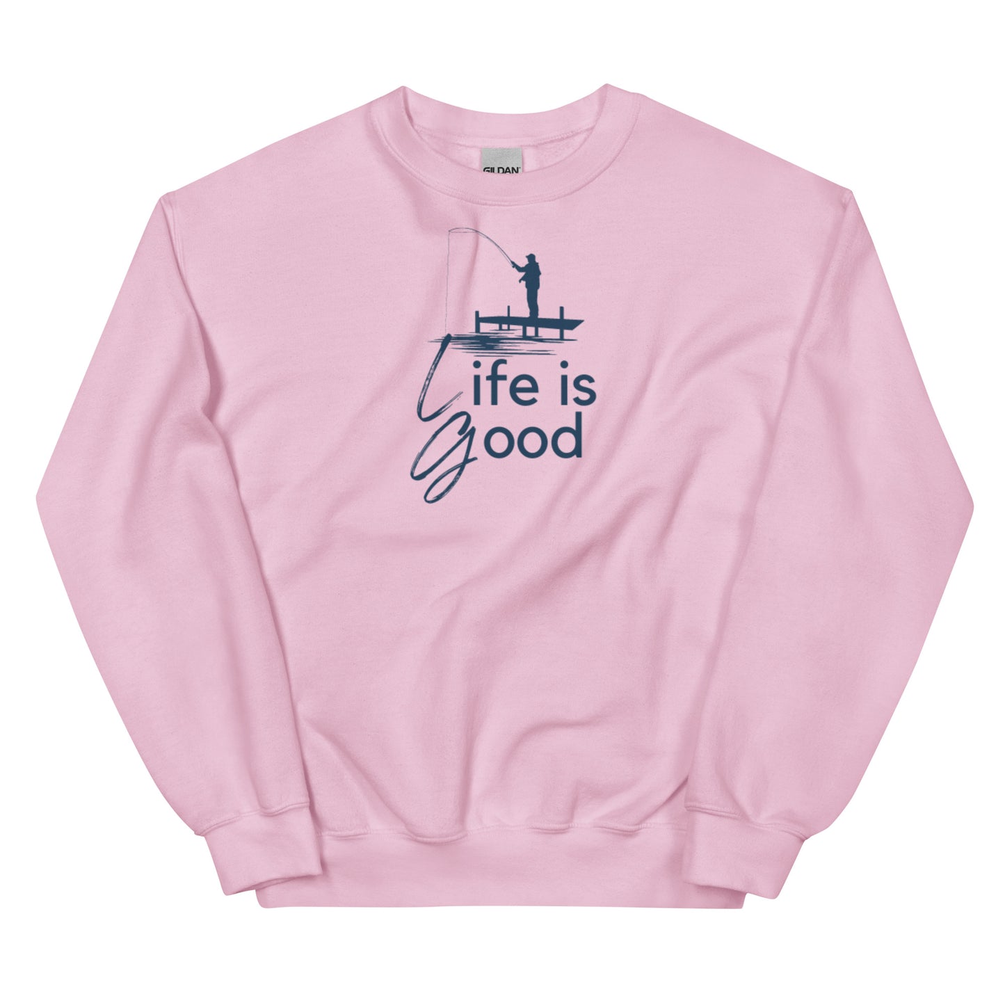 Unisex Sweatshirt - Life is Good Blue Fisherman