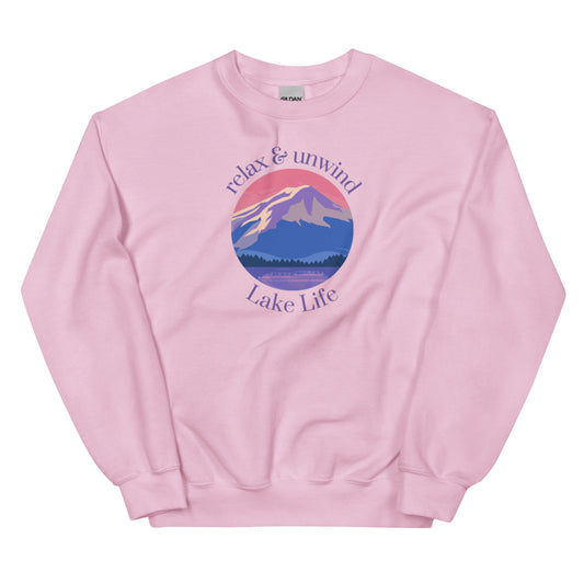 Unisex Sweatshirt - Lake Life Relax & Unwind purple