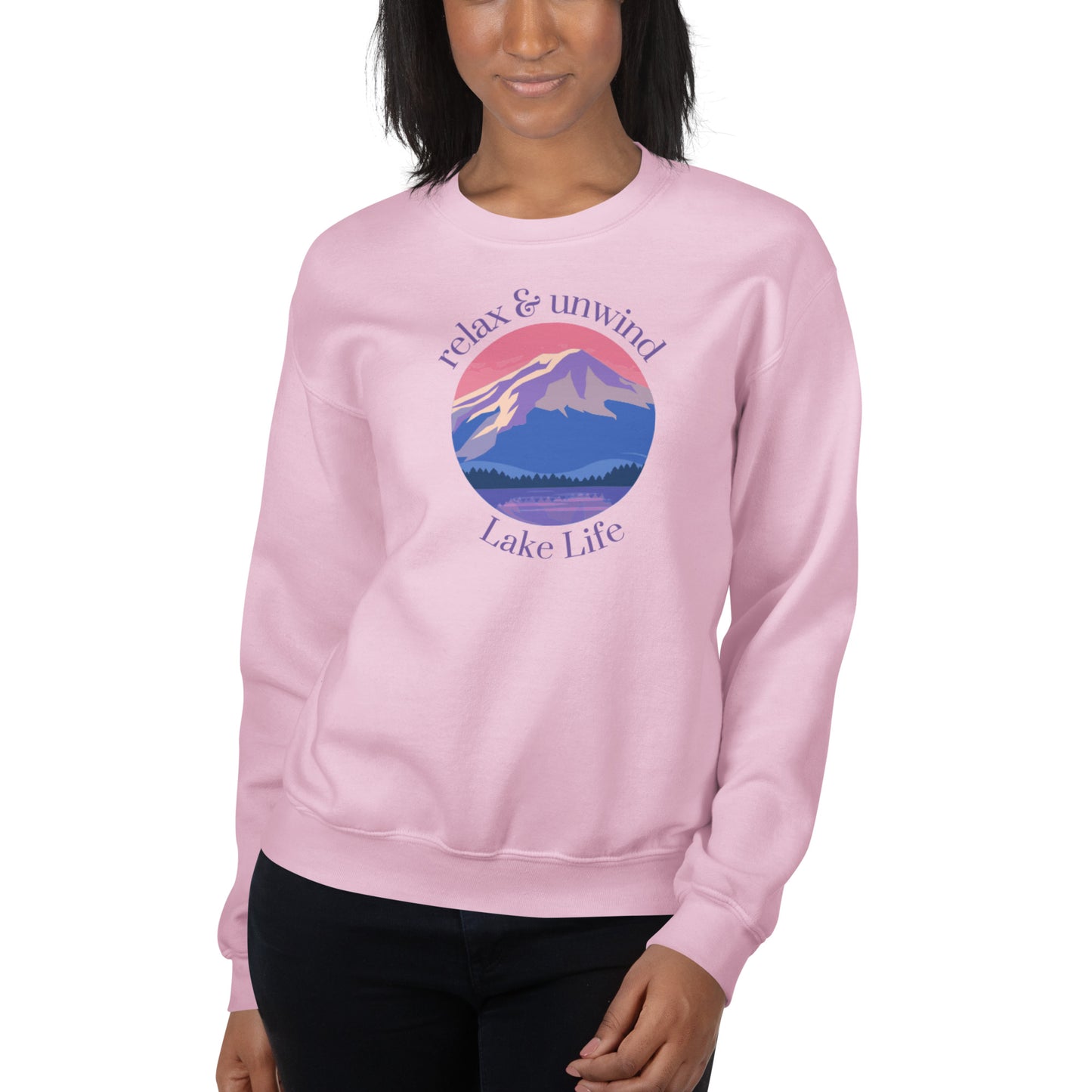 Unisex Sweatshirt - Lake Life Relax & Unwind purple