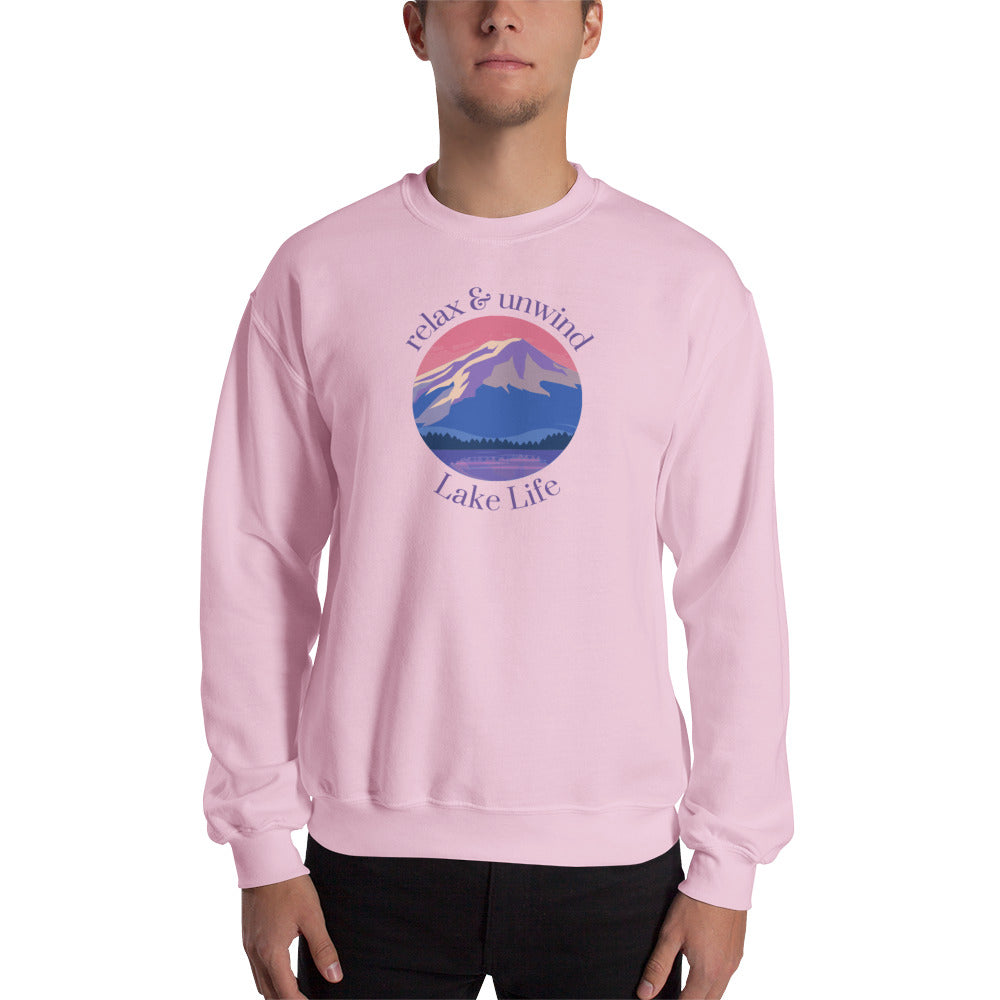 Unisex Sweatshirt - Lake Life Relax & Unwind purple