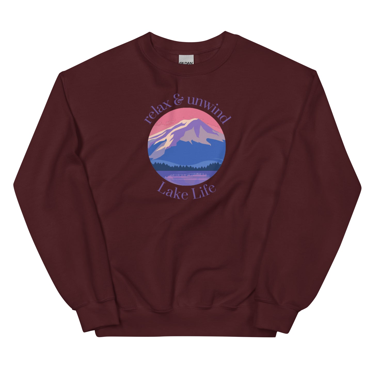 Unisex Sweatshirt - Lake Life Relax & Unwind purple