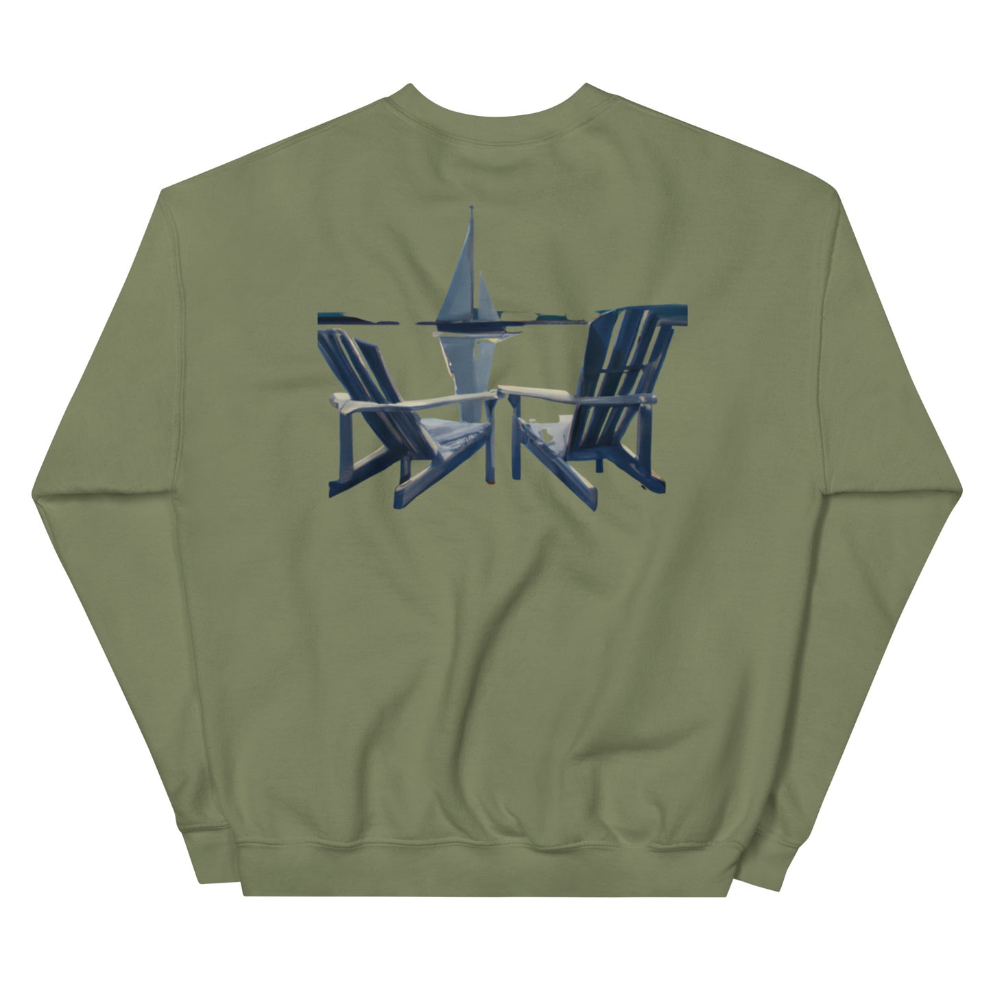 Unisex Sweatshirt - Keuka Lake Embroidered Adirondack back