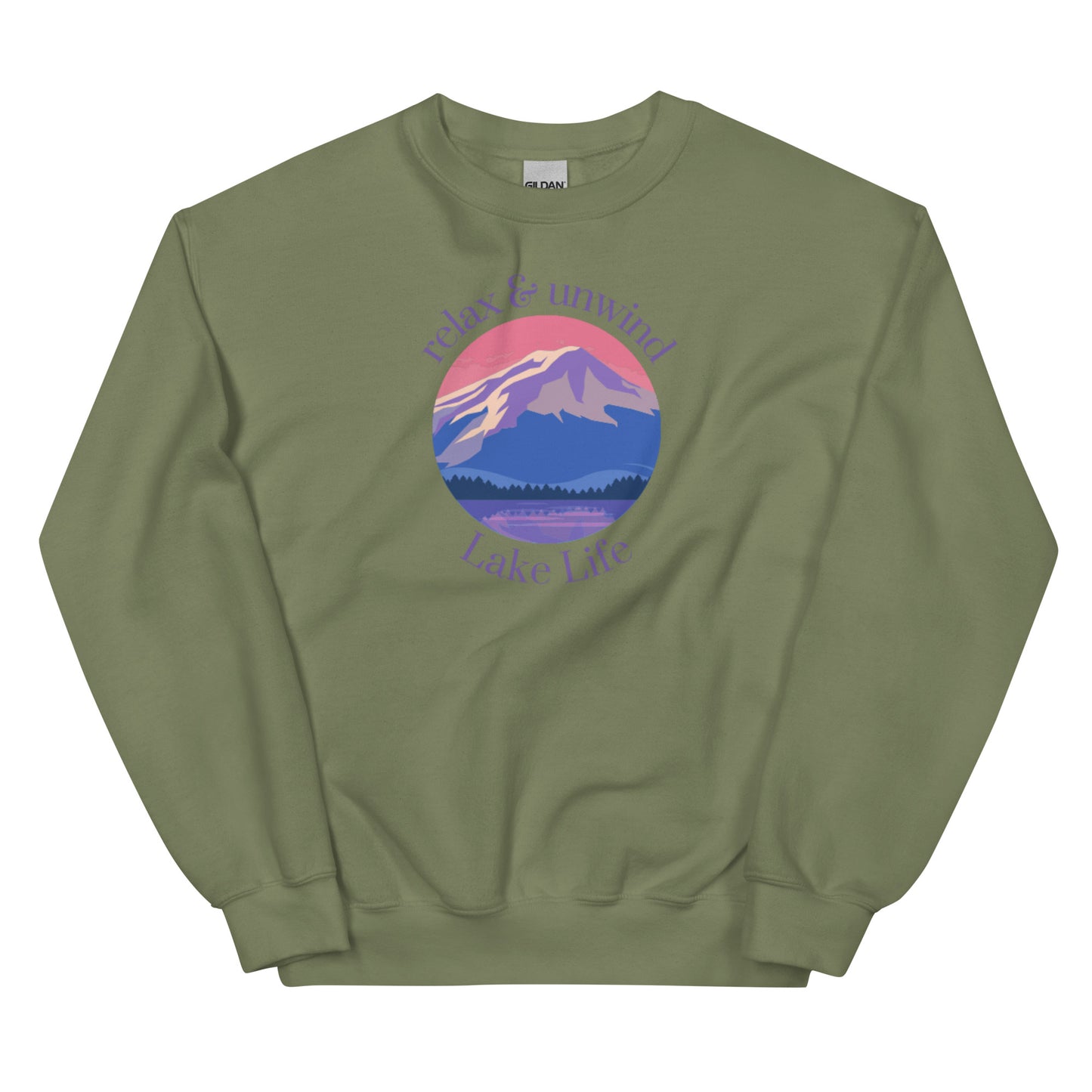 Unisex Sweatshirt - Lake Life Relax & Unwind purple