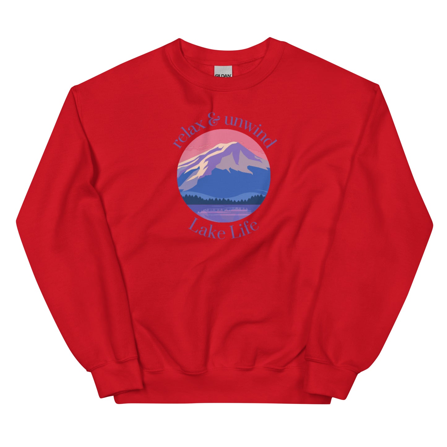 Unisex Sweatshirt - Lake Life Relax & Unwind purple