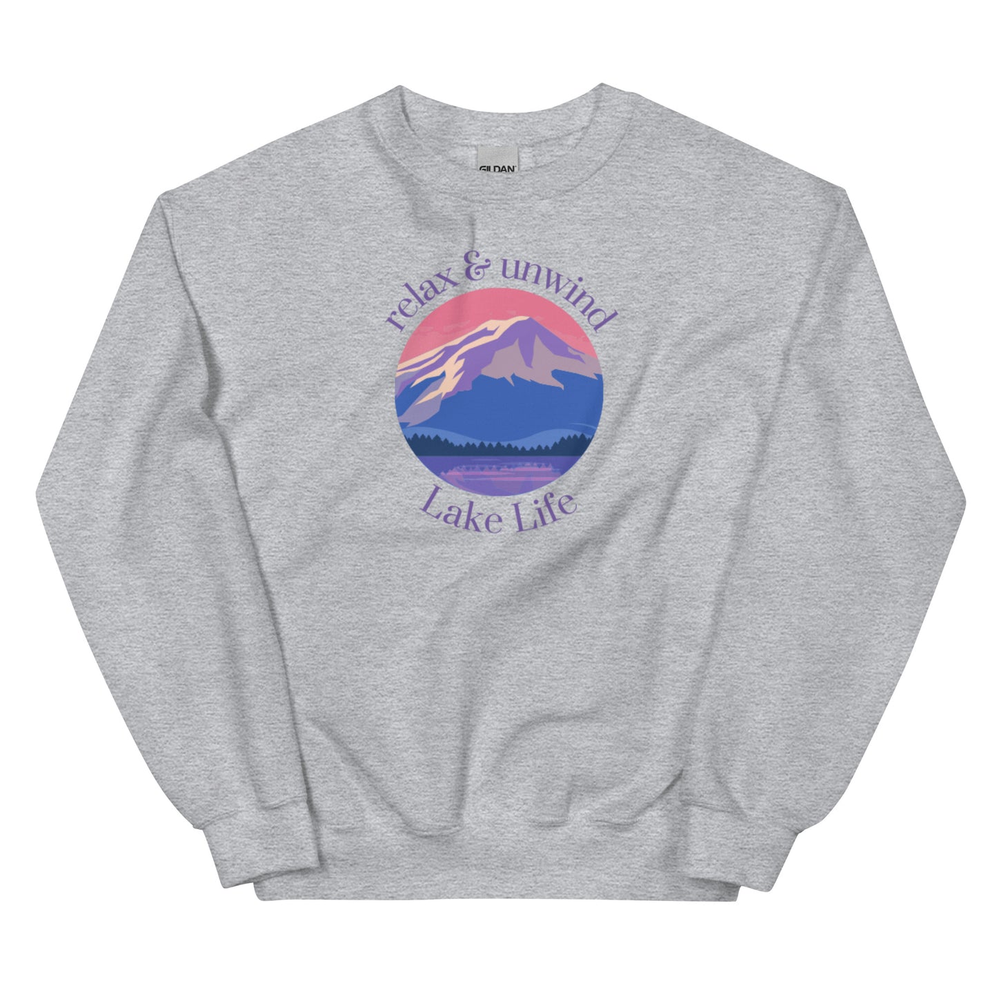 Unisex Sweatshirt - Lake Life Relax & Unwind purple