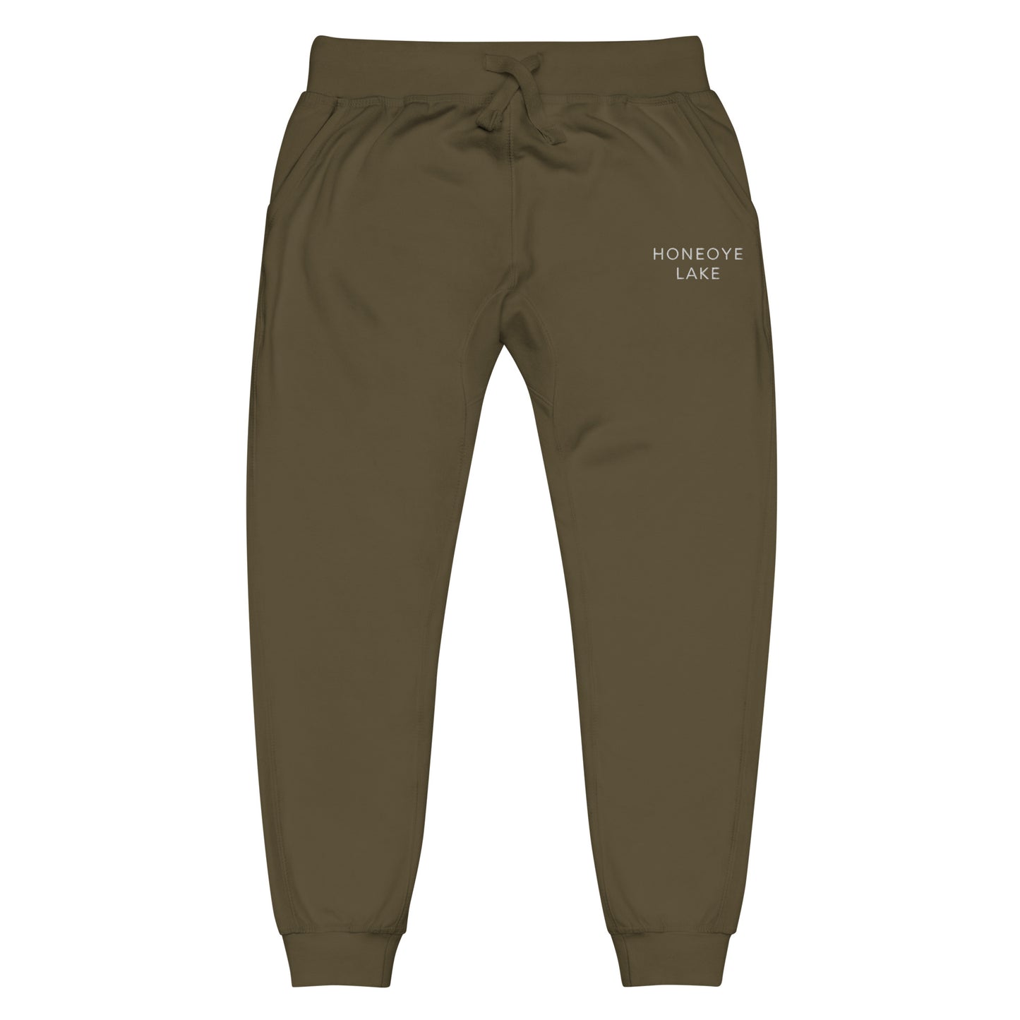 Unisex fleece sweatpants - Honeoye Lake embroidered