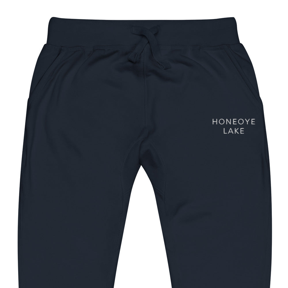 Unisex fleece sweatpants - Honeoye Lake embroidered