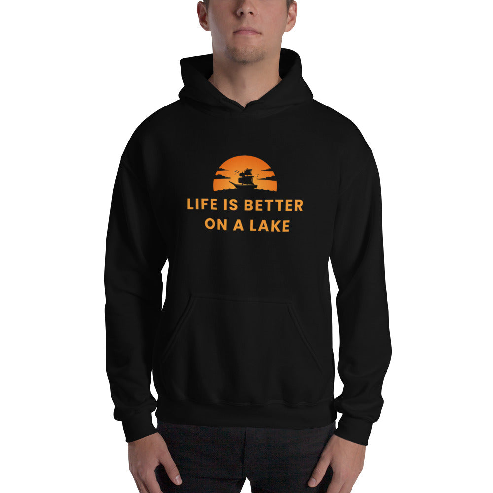 Unisex Hoodie - Life is Better on a Lake Sailboat in the Sunset