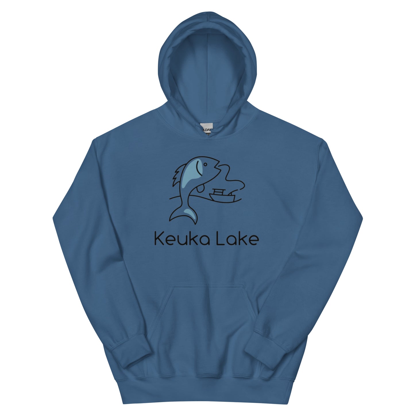 Unisex Hoodie - Keuka Lake fish & boat