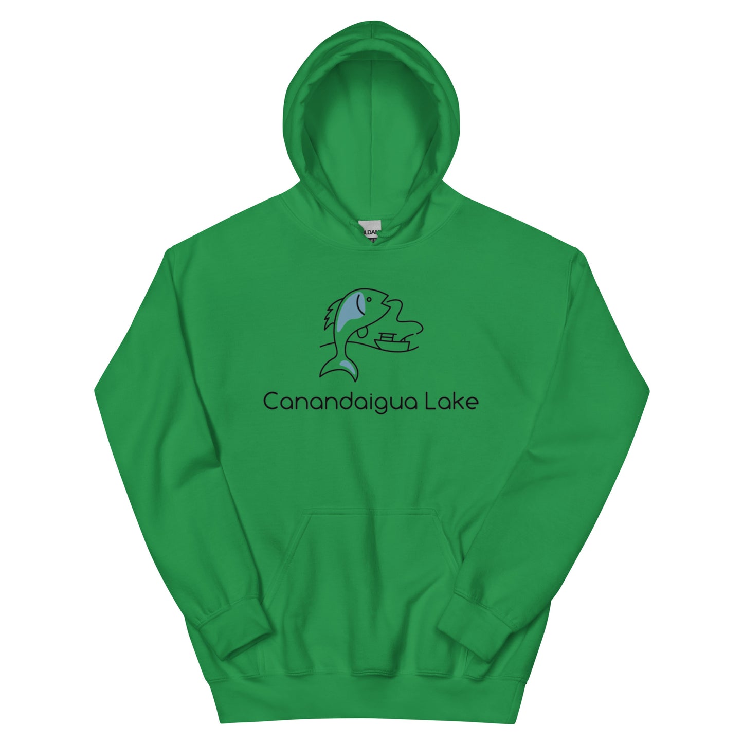 Unisex Hoodie - Canandaigua Lake fish & boat