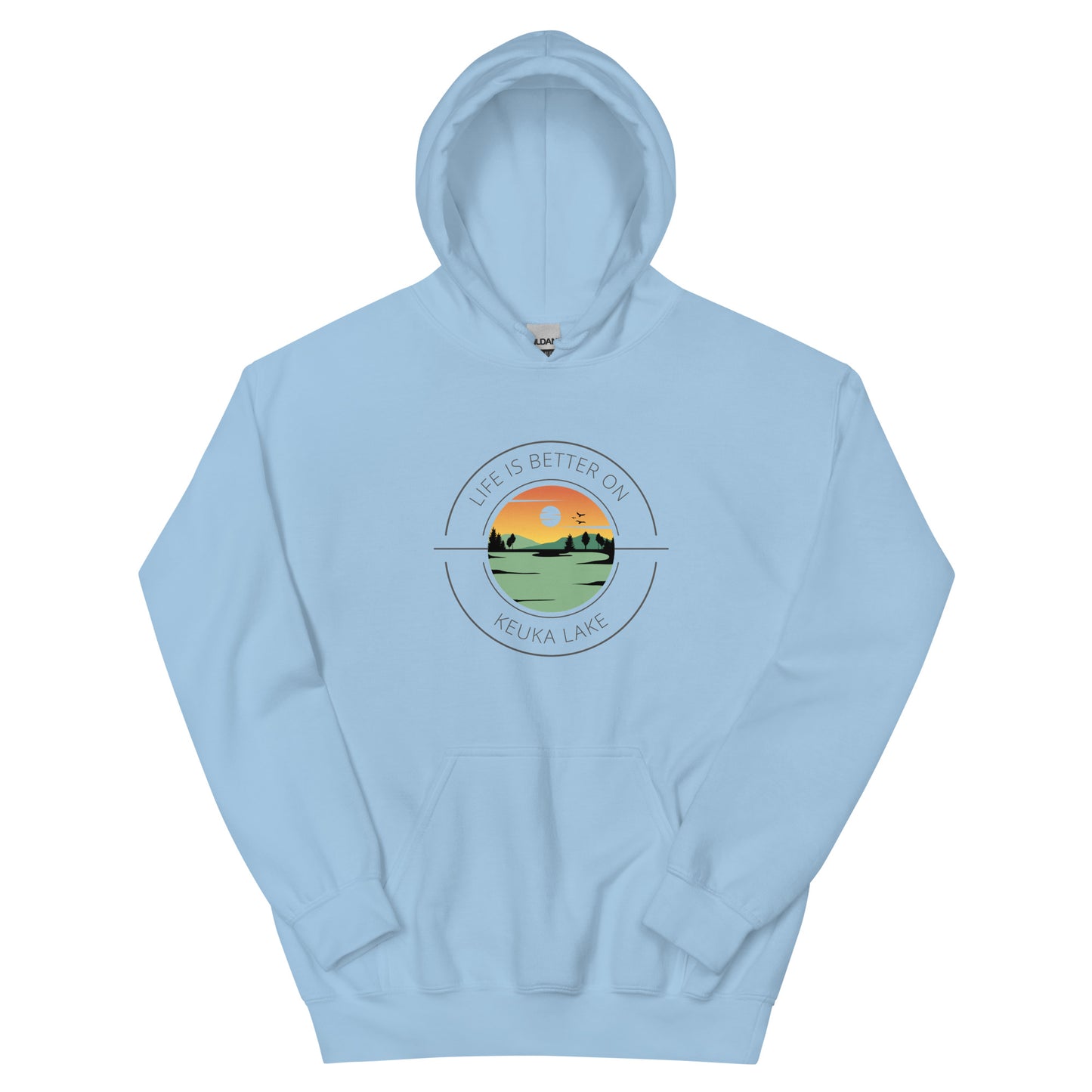 Unisex Hoodie - Keuka Lake orange & green