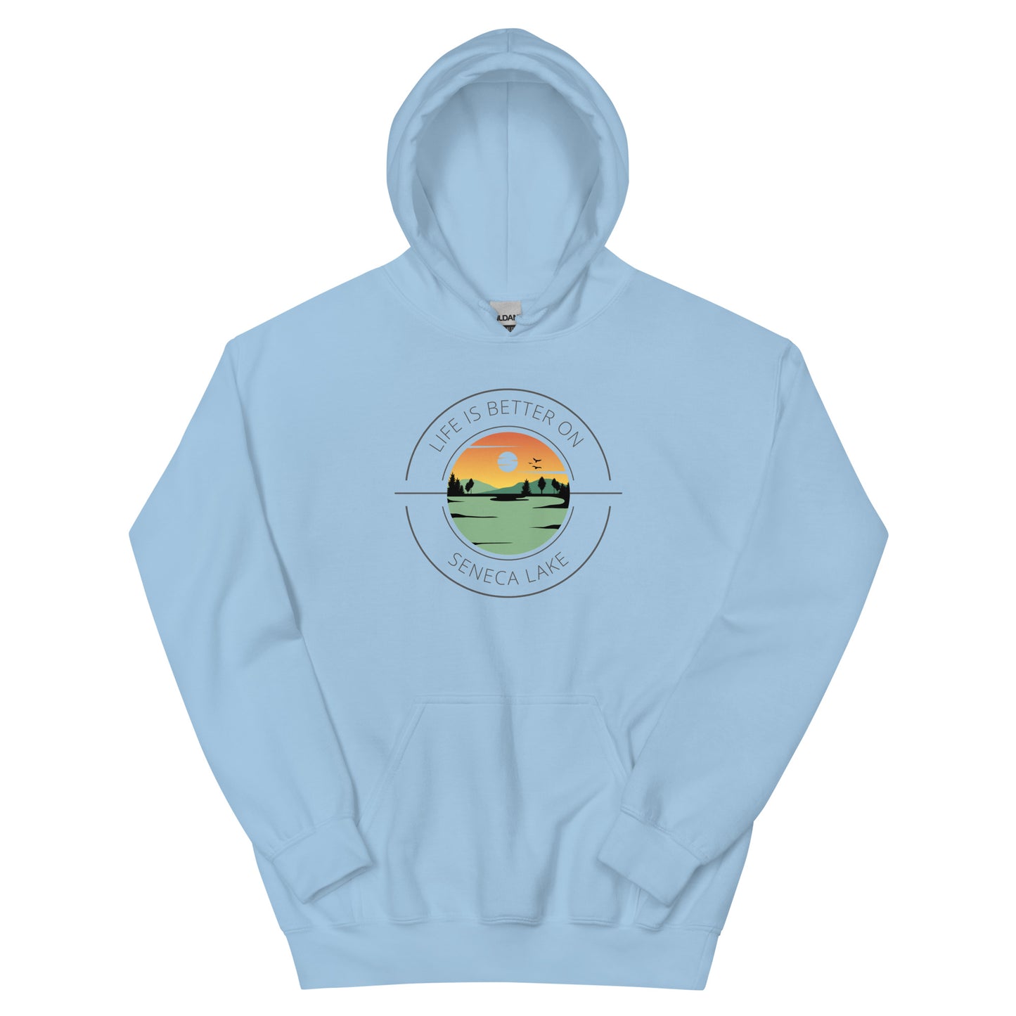 Unisex Hoodie - Seneca Lake orange & green