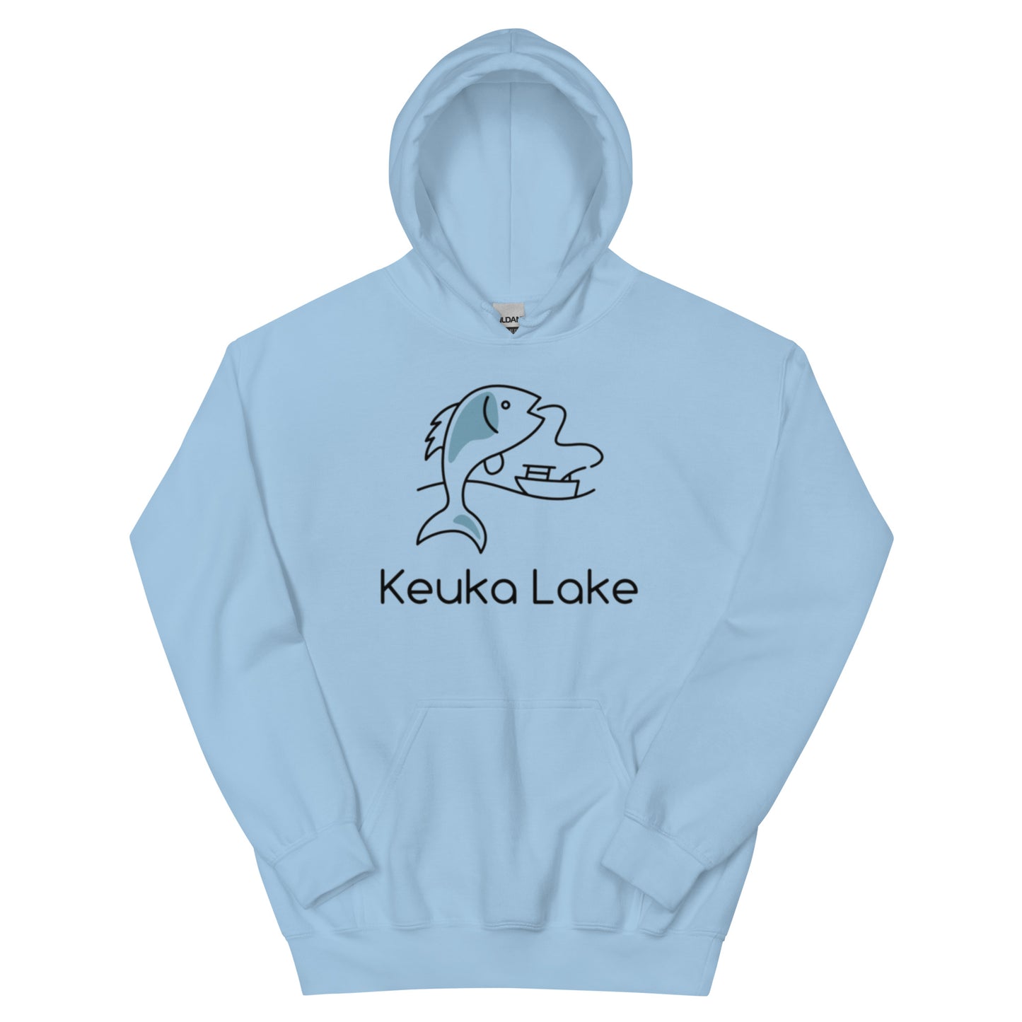 Unisex Hoodie - Keuka Lake fish & boat