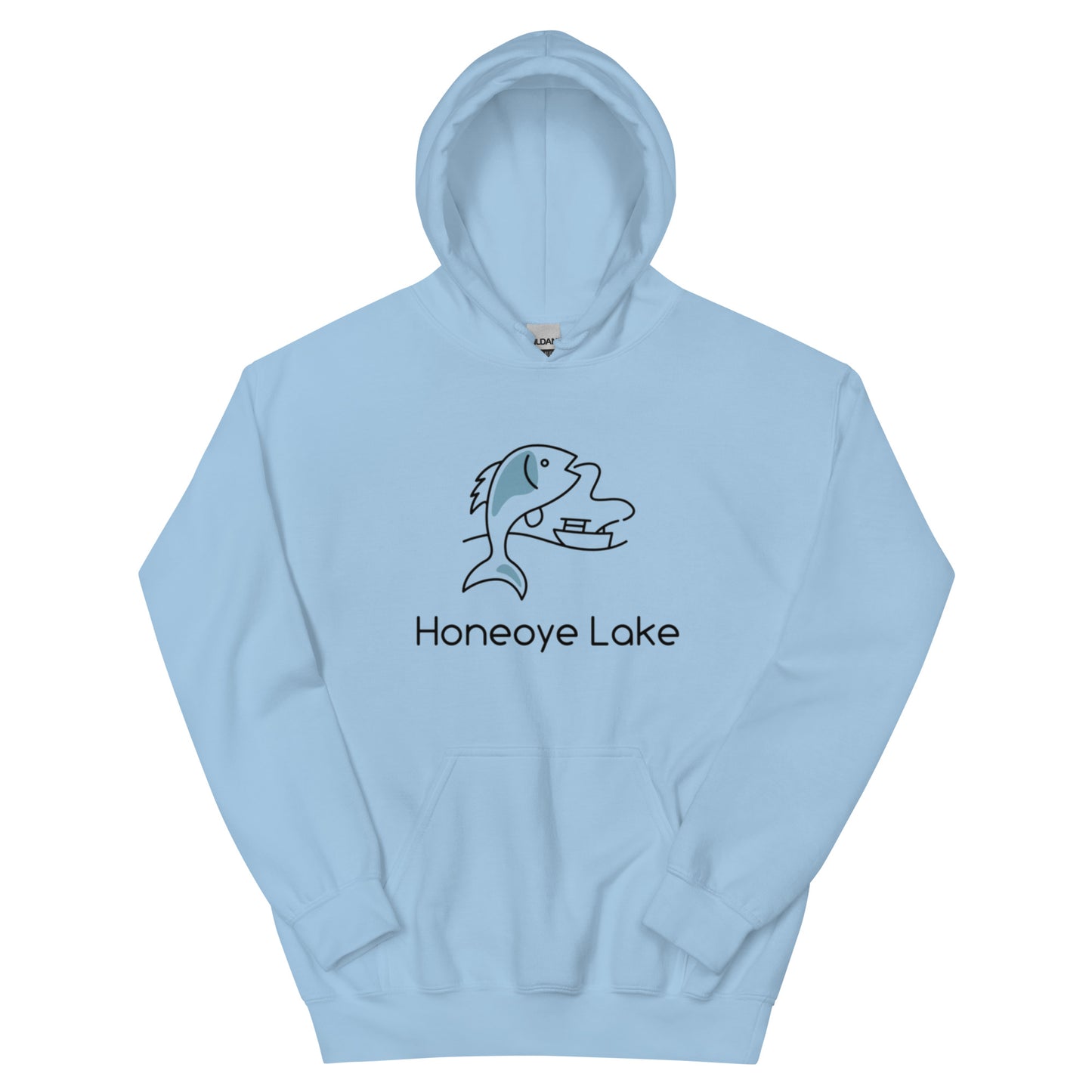 Unisex Hoodie - Honeoye Lake fish & boat