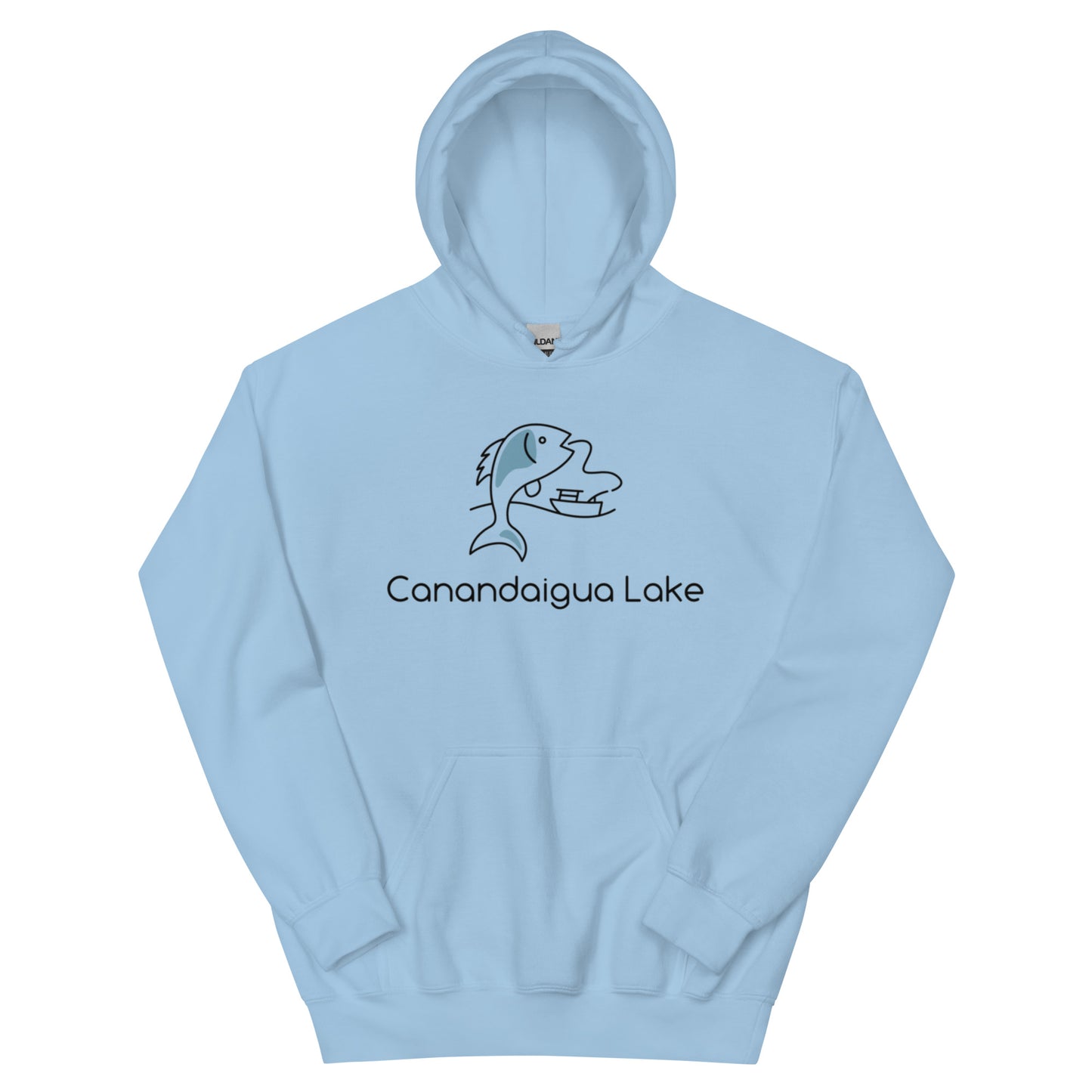 Unisex Hoodie - Canandaigua Lake fish & boat