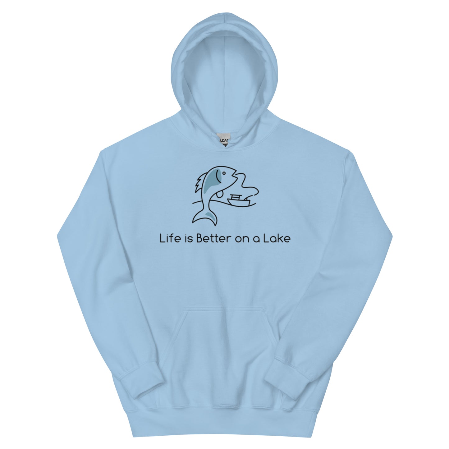 Unisex Hoodie - Life is Better on a Lake fish & boat