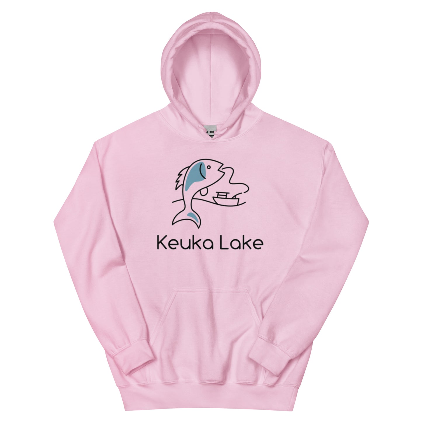 Unisex Hoodie - Keuka Lake fish & boat