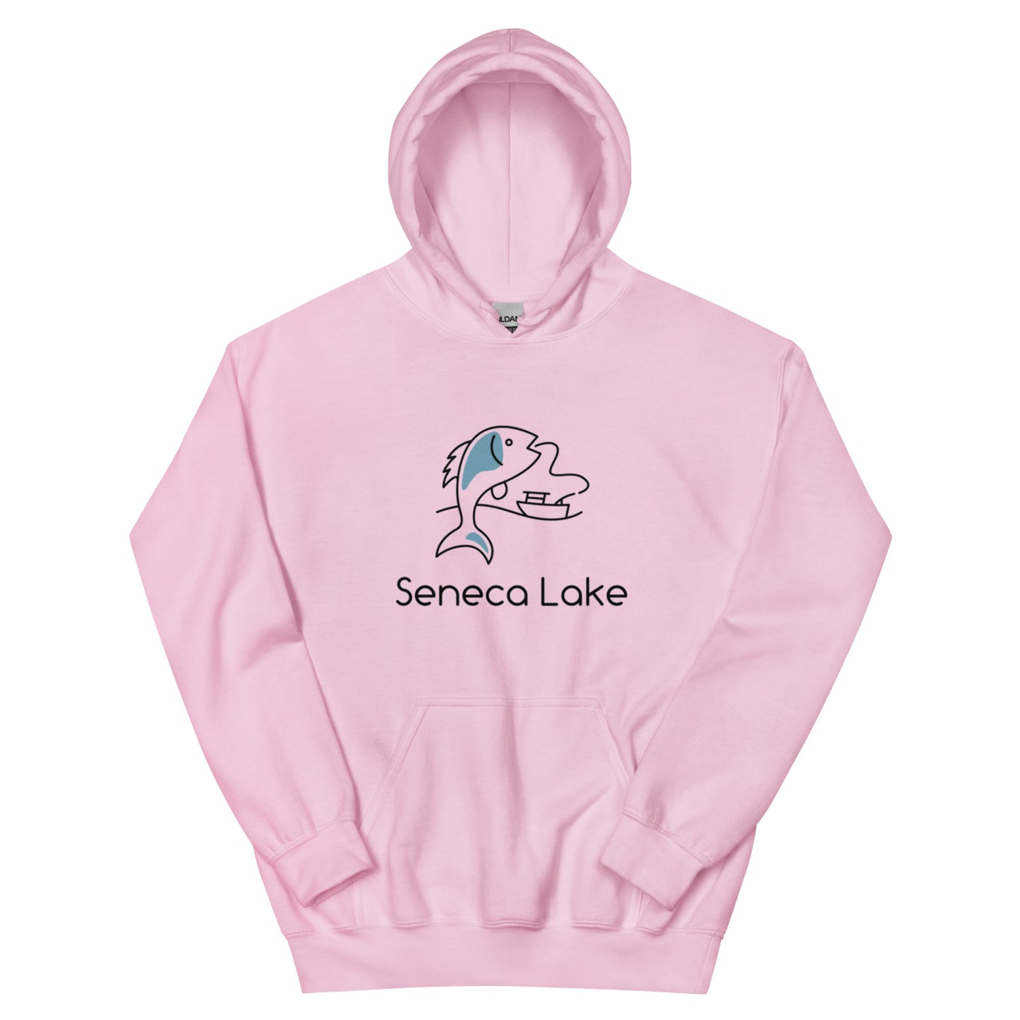 Unisex Hoodie - Seneca Lake fish & boat