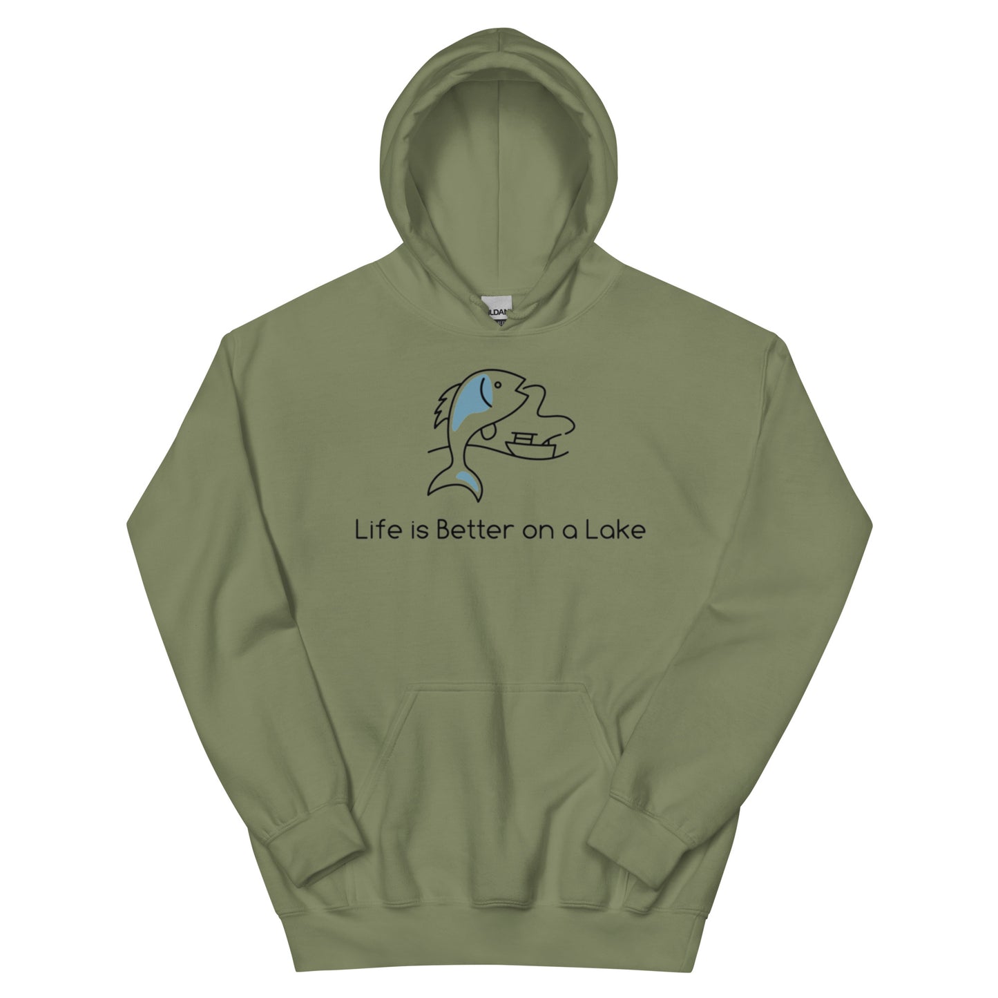 Unisex Hoodie - Life is Better on a Lake fish & boat