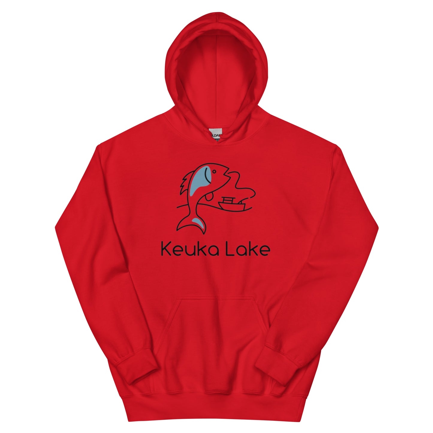 Unisex Hoodie - Keuka Lake fish & boat