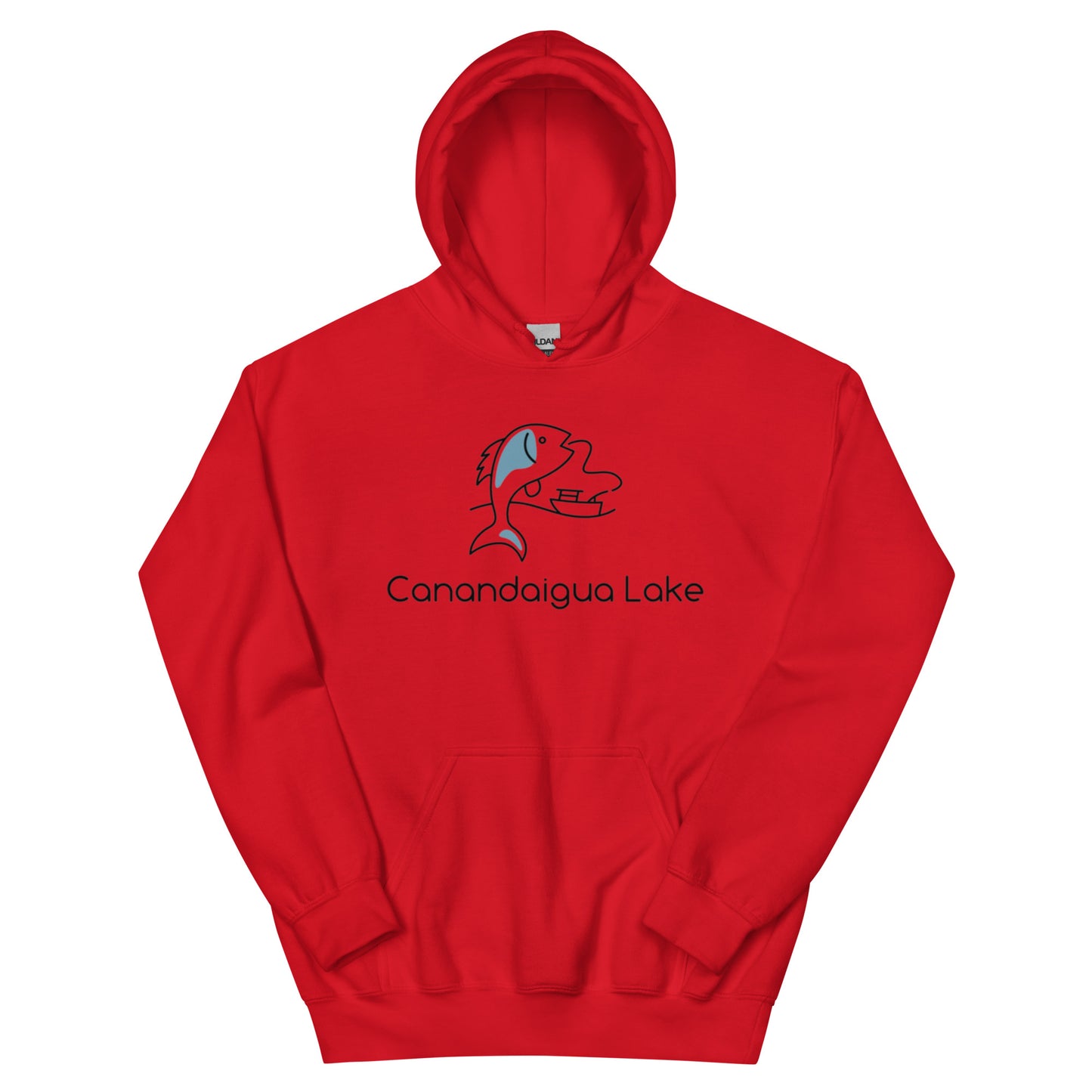 Unisex Hoodie - Canandaigua Lake fish & boat