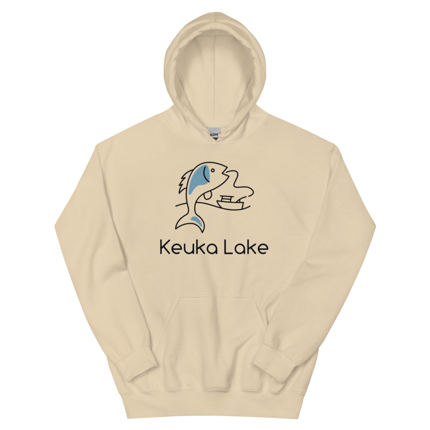 Unisex Hoodie - Keuka Lake fish & boat