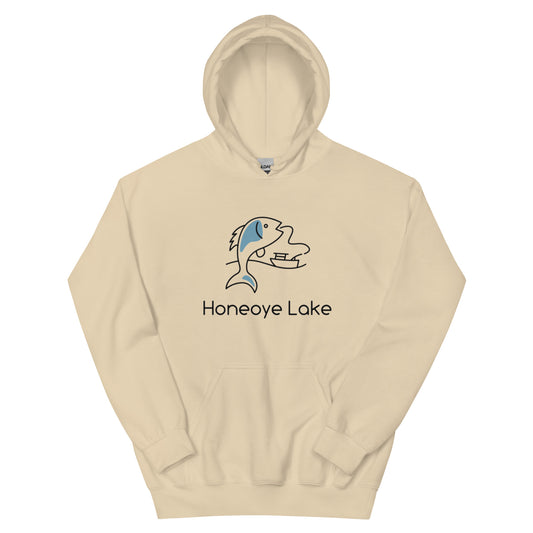 Unisex Hoodie - Honeoye Lake fish & boat