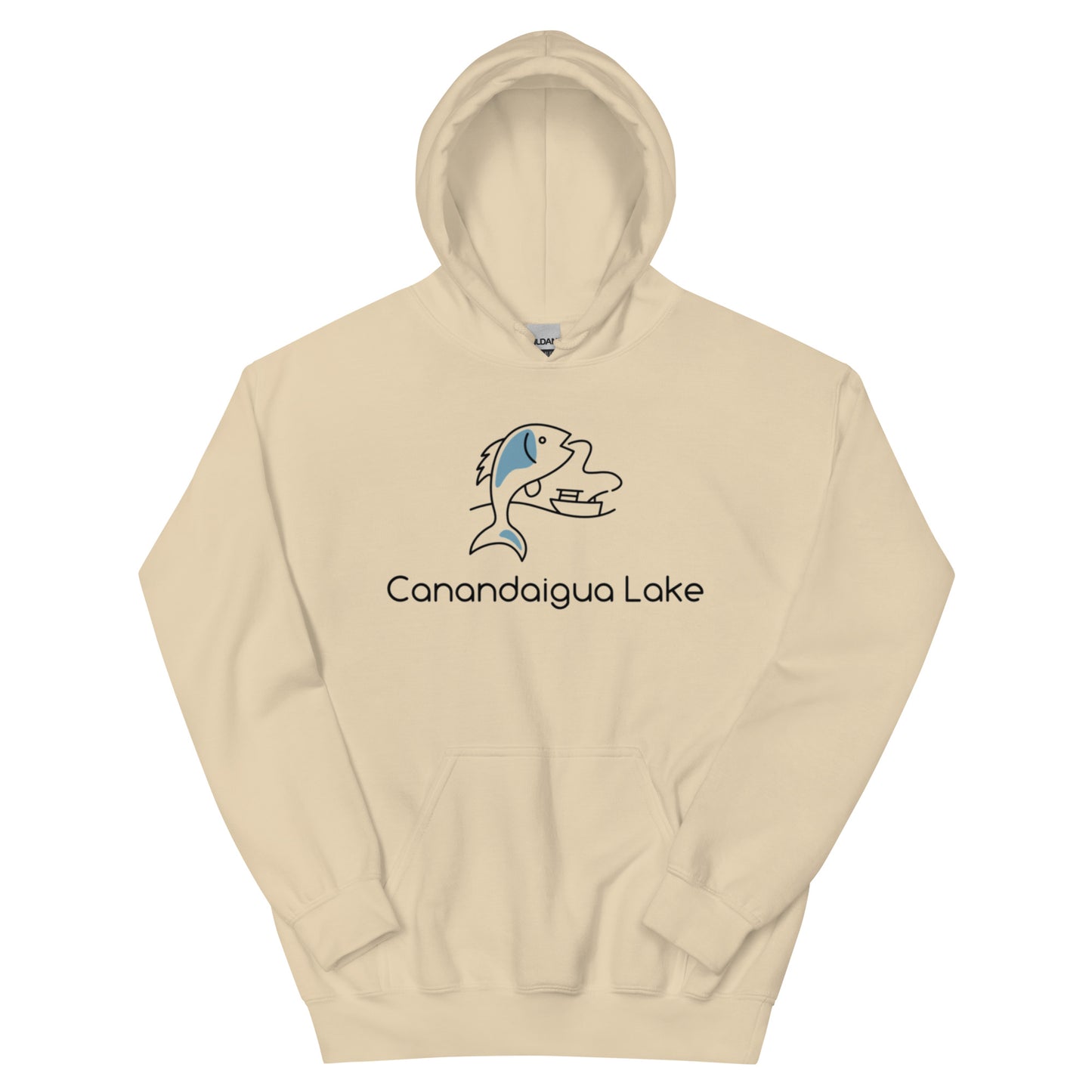 Unisex Hoodie - Canandaigua Lake fish & boat