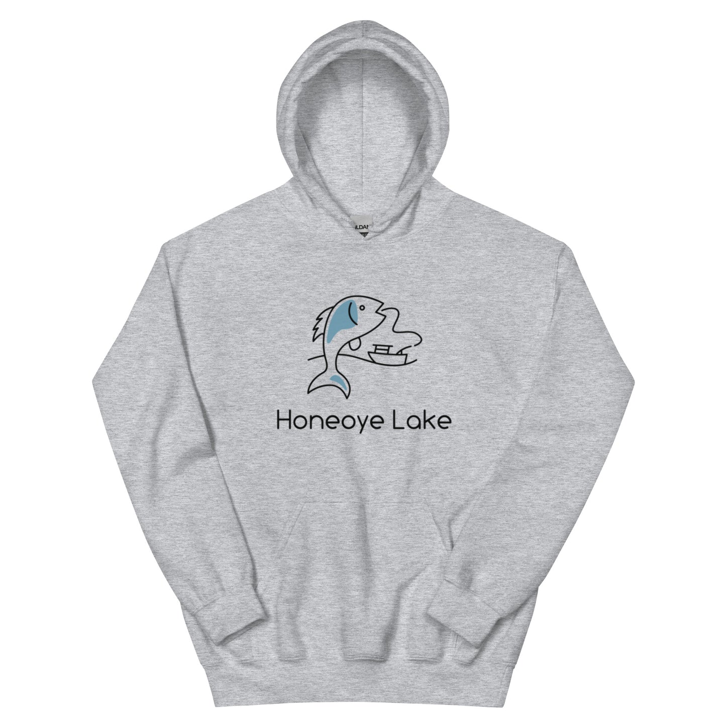 Unisex Hoodie - Honeoye Lake fish & boat