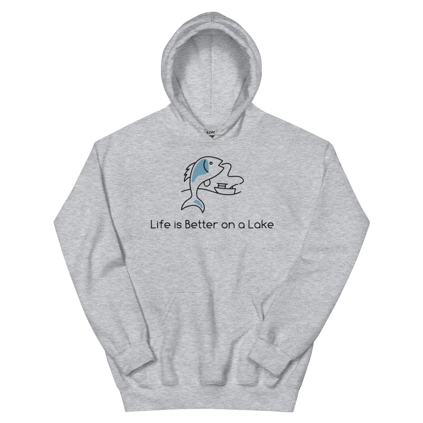 Unisex Hoodie - Life is Better on a Lake fish & boat