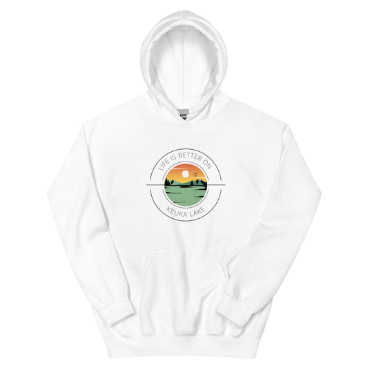 Unisex Hoodie - Keuka Lake orange & green