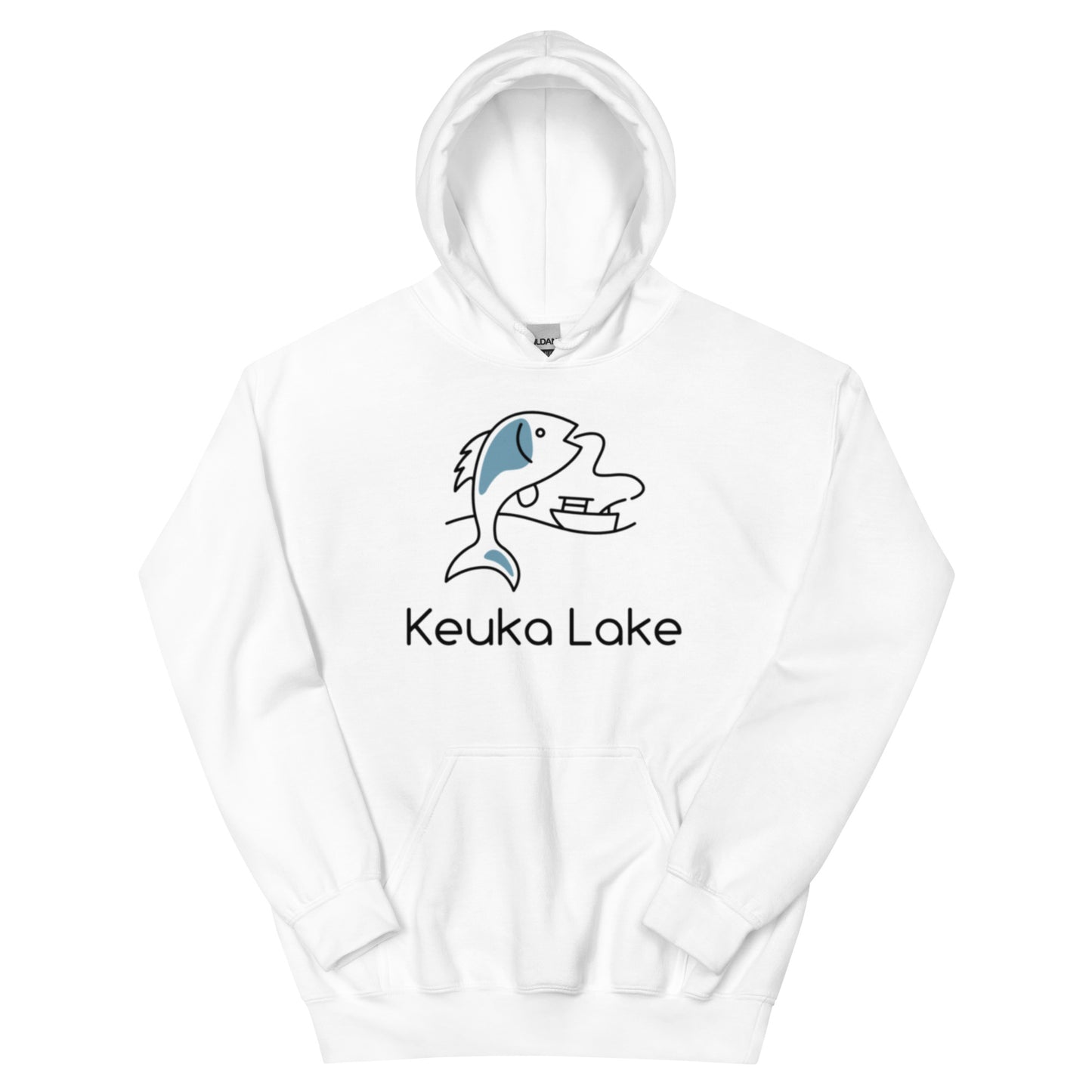 Unisex Hoodie - Keuka Lake fish & boat