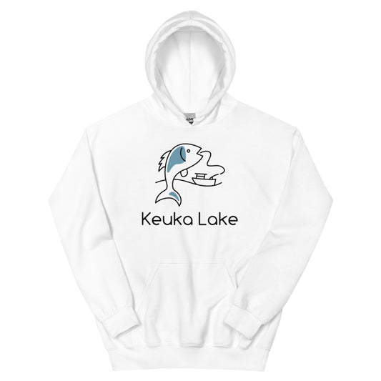 Unisex Hoodie - Keuka Lake fish & boat