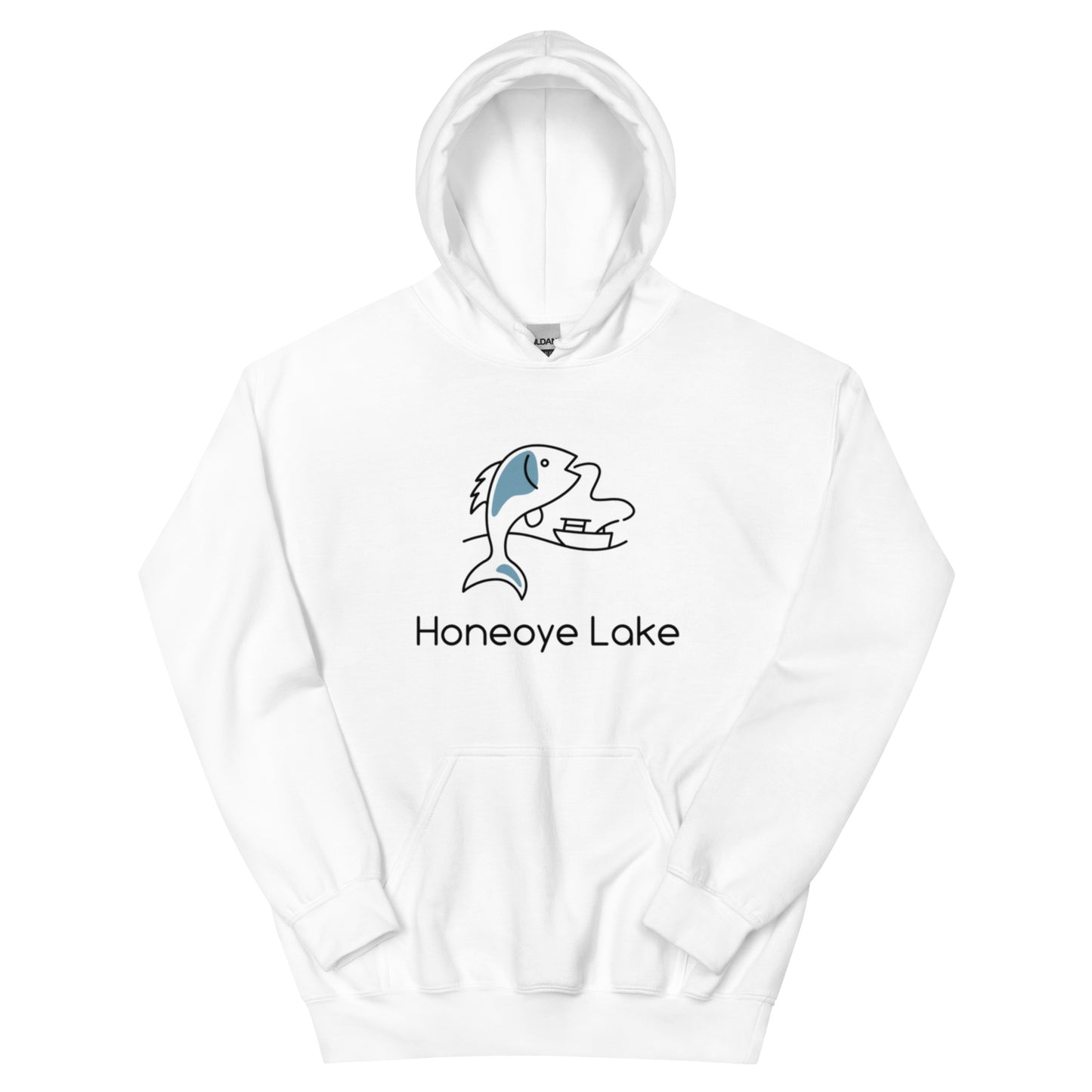 Unisex Hoodie - Honeoye Lake fish & boat