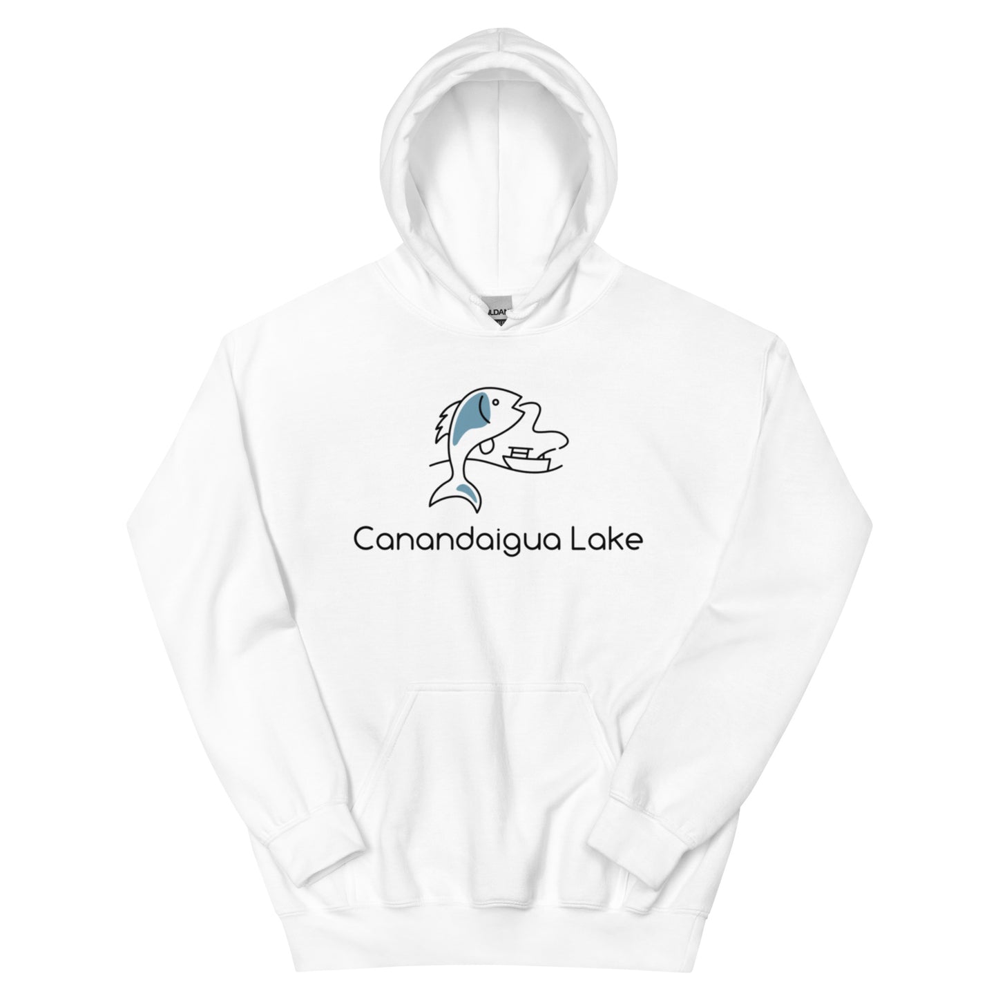 Unisex Hoodie - Canandaigua Lake fish & boat