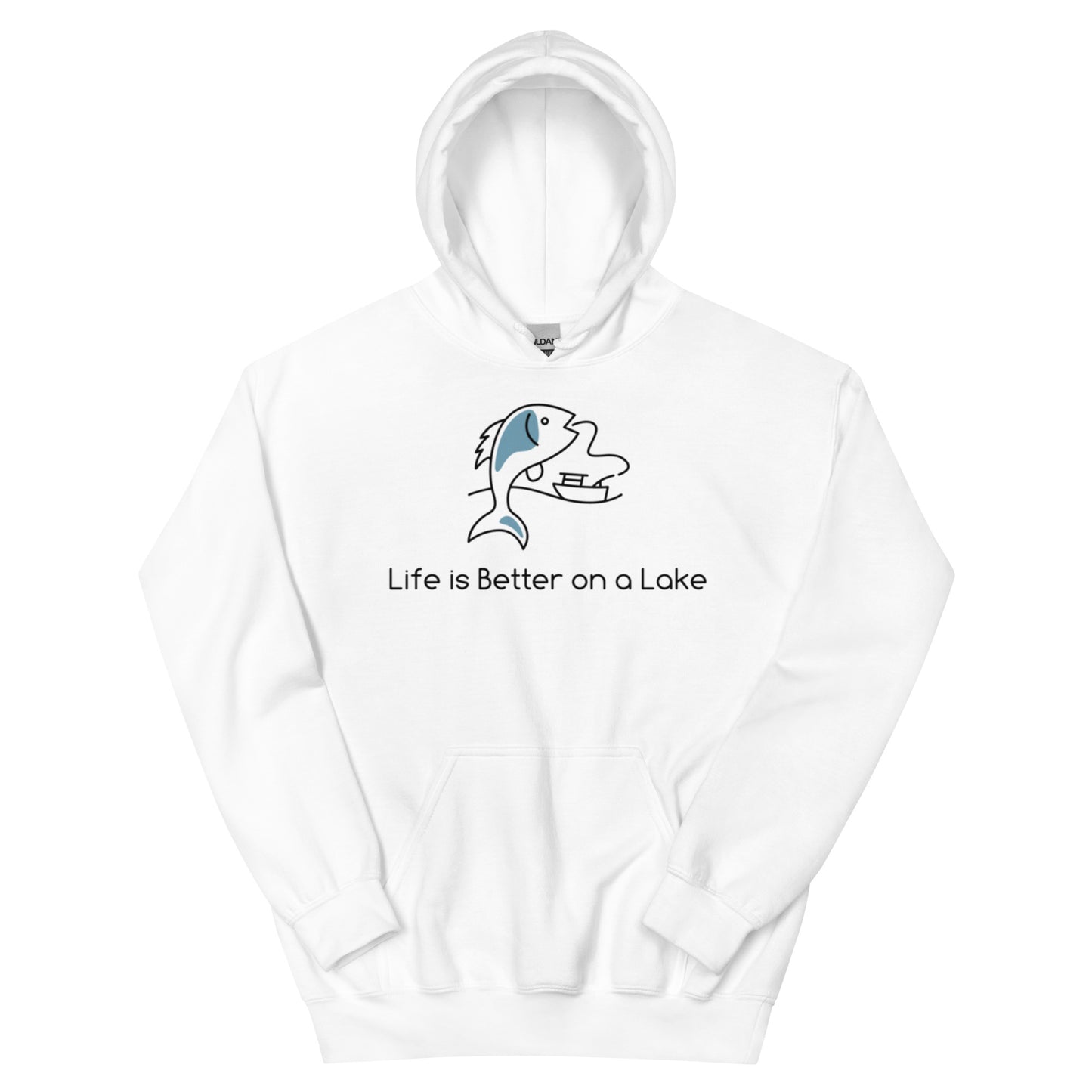 Unisex Hoodie - Life is Better on a Lake fish & boat