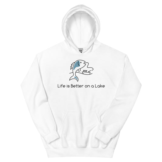 Unisex Hoodie - Life is Better on a Lake fish & boat