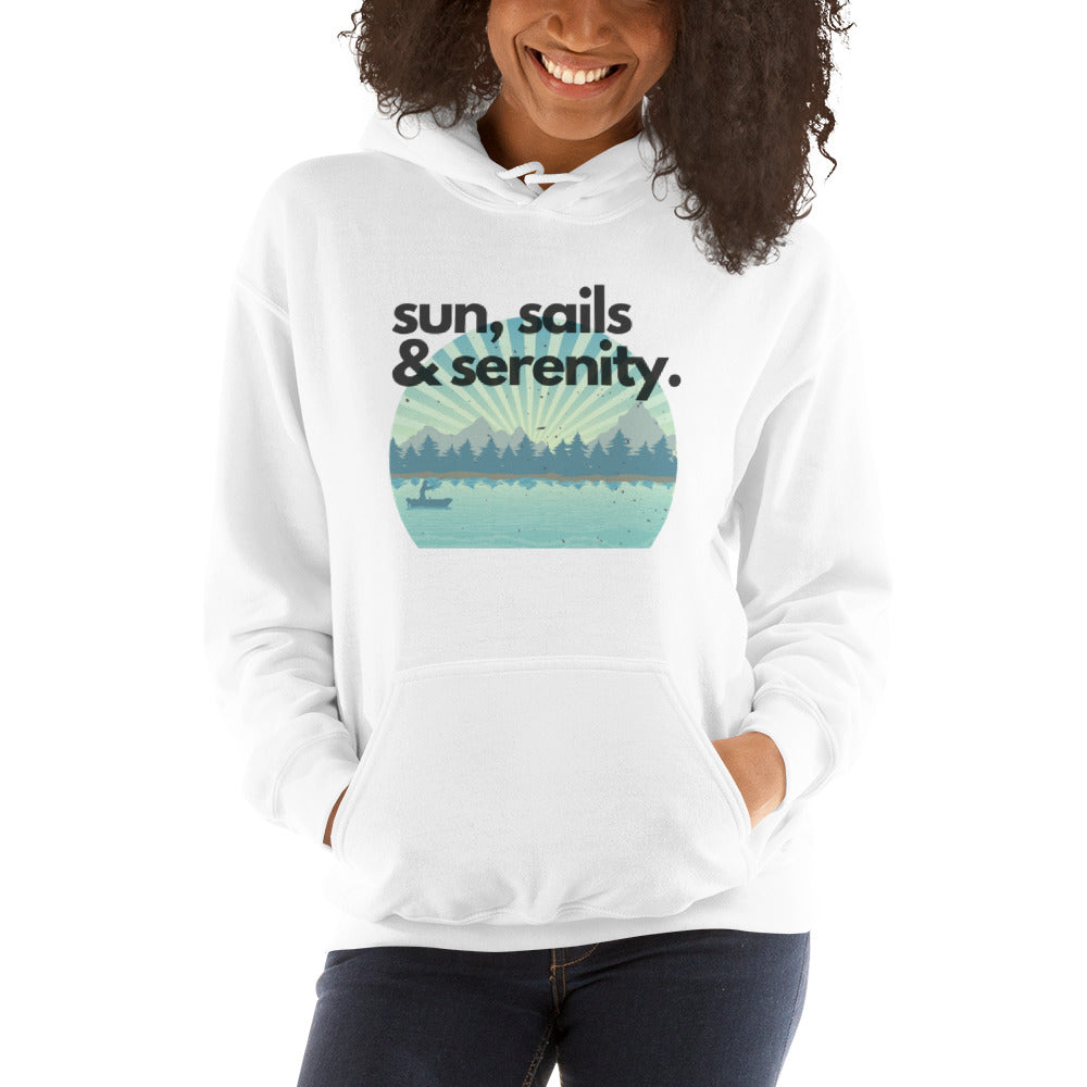 Unisex Hoodie - Sun, Sails & Serenity