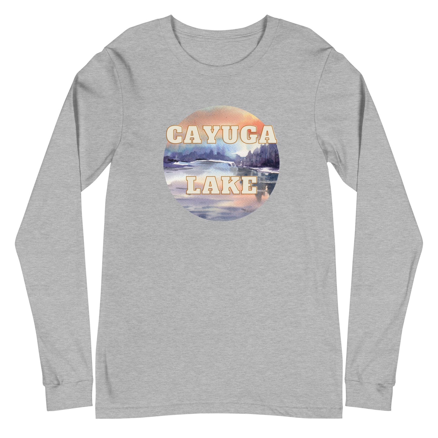 Unisex Long Sleeve Tee - Cayuga Lake watercolors