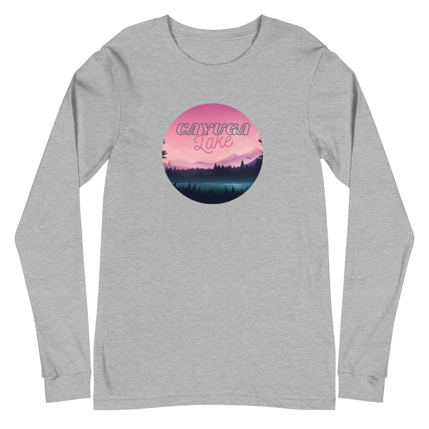 Unisex Long Sleeve Tee - Cayuga Lake pink sky