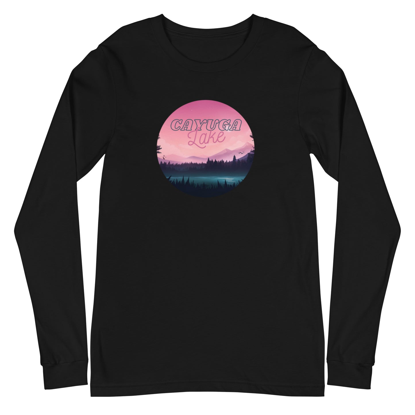 Unisex Long Sleeve Tee - Cayuga Lake pink sky