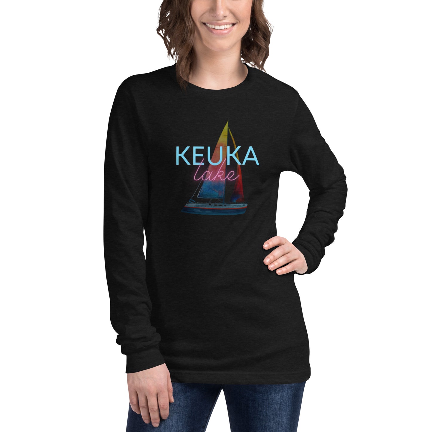 Unisex Long Sleeve Tee - Keuka Lake Sailboat 2