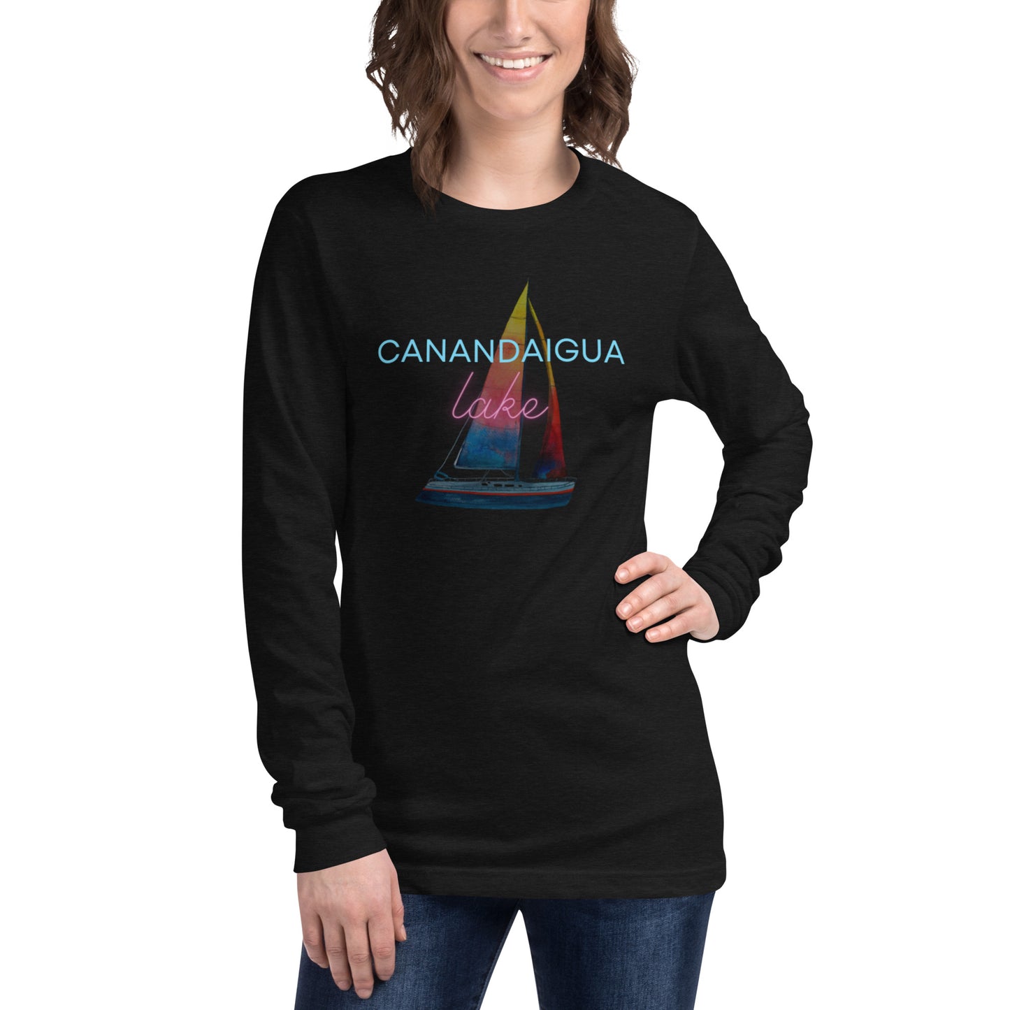 Unisex Long Sleeve Tee - Canandaigua Lake Sailboat 2