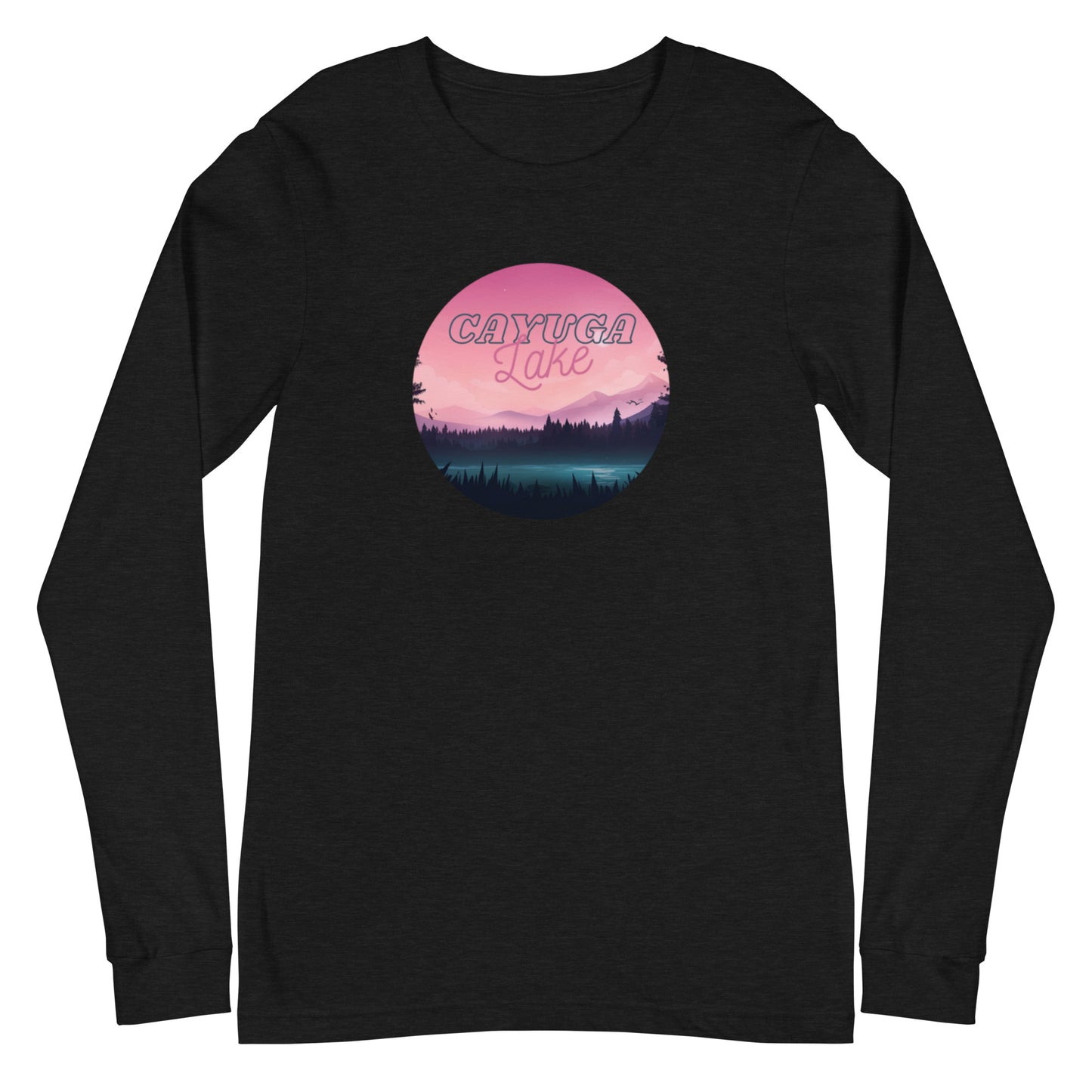 Unisex Long Sleeve Tee - Cayuga Lake pink sky