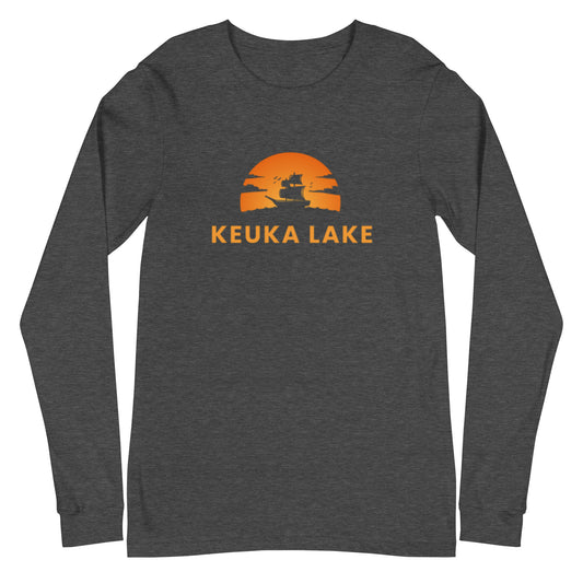 Unisex Long Sleeve Tee - Keuka Lake Blue Sailboat