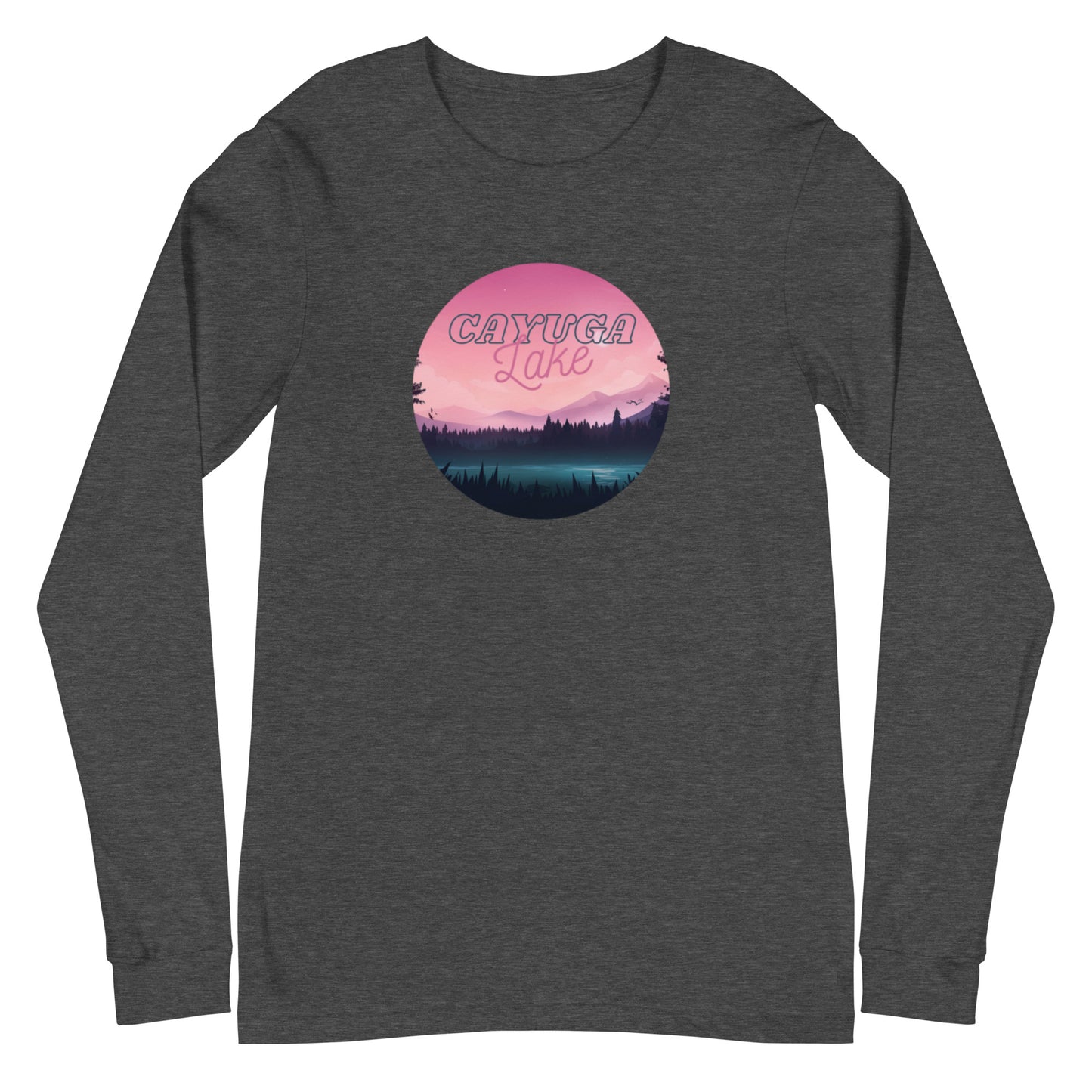 Unisex Long Sleeve Tee - Cayuga Lake pink sky